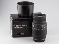 Sigma 70-300mm, f4-5,6 DG Macro, Sony A-fattning