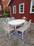 Matsalsgrupp, bord och stolar, gustaviansk stil axet