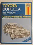 Reparationshandbok Toyota Corolla 1987-1992