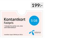 mobiltelefon-kort, Fastpris-månad, Telenor (5 GB) 