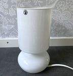 Ikea LYKTA vit glas lampa bordslampa, retro vintage