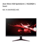 Acer Nitro 75hz 21,5" Skärm