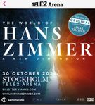 2 st biljetter hans zimmer 30 oktober, bra platser