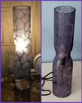 Lila Cylinder bordlampa Stenmönster, Ikea MICHIKO NAKATA