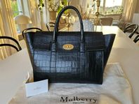 Mulberry Bayswater, Deep Embrossed Croc Leather Black/Svart