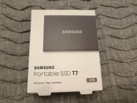 Samsung T7 Extern SSD-disk 2 TB Grå, ny!