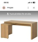 IKEA Malm skrivbord ekmönstrad