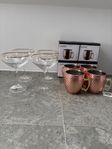 Glas : champagneglas , drinkglas 8st paketpris nyskick 