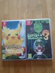 Nintendo Switch spel (Luigi och Pikachu)