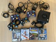 Nintendo Game Cube + 4 kontroller + spel