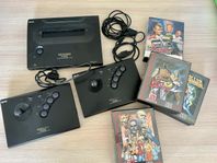 NEO GEO AES (US) spelkonsol + 2st controllers & 4 spel. 