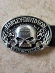 Läderbälte med Harley Davidson spänne