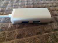 ADAM elements USB C 3-i-1 hubb, Ethernet 2 x USB 3.1 typ A