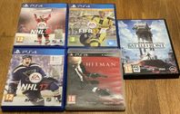 PS4 Spel 3 st + PS3 Spel 1 st + PC Spel 1 st