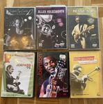 DVD’s med jazz och instruktionsfilmer för elgitarr