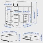 IKEA Småstad loftsäng, madrass och desk