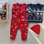  jul tomte H&M tomtemössa pyjamas stickad tröja 68 nyskick