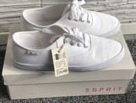 Ny vit tyg skor Esprit snikers tunn plattskor shoes dam 39