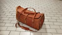 Weekendbag i skinn, vintage / retro