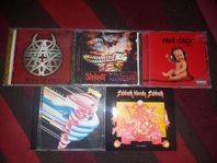 Musikskivor Slipknot, Black Sabbath, Judas Priest mm.