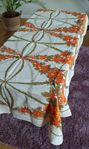 Vintage / Linneduk orange blommor / 125×170 cm