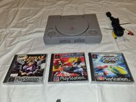 PlayStation one komplett inkl 3st spel