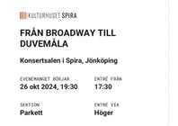 5 biljetter Från Broadway till Duvemåla, idag 26/10