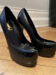 Yves Saint Laurent 14cm Leather Heels med plattform