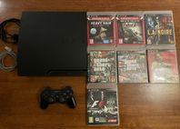 PS3 + handkontroll & 7 spel