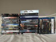 samling blu-ray och dvd-filmer/boxar