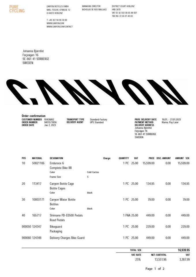 Canyon Endurace 6 Alu. storlek S