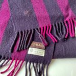 Mulberry Wool Scarf Lila Halsduk med Cerise ränder