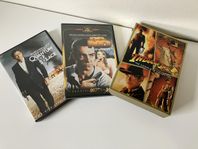 James Bond 007 x 2 filmer, Indiana Jonesbox - 50kr för allt