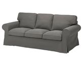 EKTORP 3-seat sofa, Hakebo dark grey