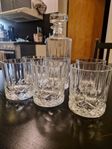 whiskeyset karaff och 6 st whiskeyglas