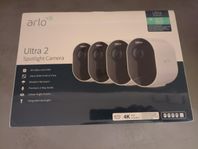 Arlo Ultra 2 4K säkerhetskamera 4-pack vit kvitto + garanti