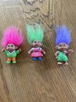 3- Vintage Troll Dockor 1989-talet 