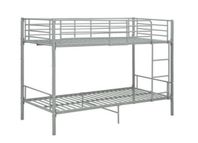 Metal frame bunk bed in silver colour