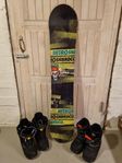 Snowboard 130cm, snowboard boots strl 38 och 39