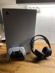 PlayStation 5 disc edition med headset och handkontroll