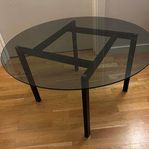 Soffbord i rökfärgad glas, 75 cm i diameter