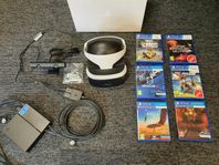 Playstation 4 VR headset med 6 st Spel