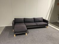 Svart ikea schäslong soffa 