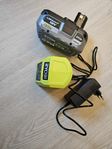 Nytt Ryobi 18v 4.0Ah (RB1840X) batteri samt ny 18v laddare