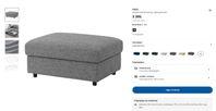 1 Ikea Vimle fotpall med förvaring billigt. 