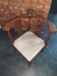  French Louis XVI Style Carved Walnut Corner Chair