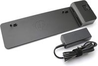 HP UltraSlim dockningstation med DP/HDMI-kablar