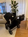 Bugaboo Donkey 3 Duo Black med 2 Sittdelsklädsel