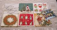 7 servetter till decoupage pyssel, jul o vinter