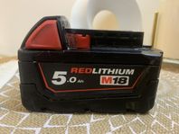 Milwaukee 18v 5 Ah batteri från 2022